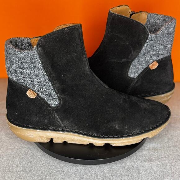 ONFOOT Silken Boot Black Grey Knit Sweater Size 9.5 EU 41 - Picture 1 of 6